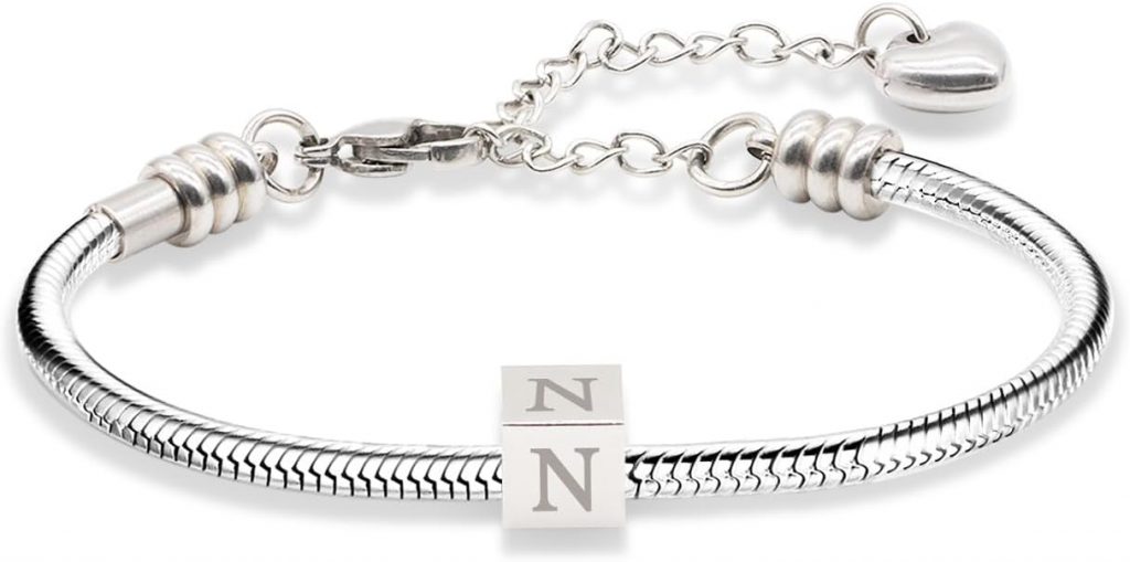 Armband Damen mit Buchstaben, Geschenke für Mädchen Charm Armband Mädchen Silber Schlangen Armbänder Damen Jahrestag Weihnachten Geburtstag Geschenke für Töchter Enkelin Schwester Freundin