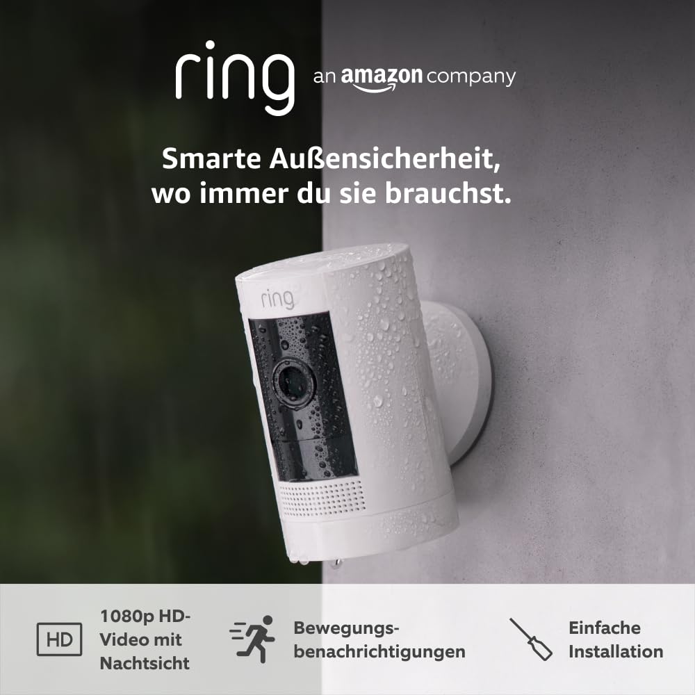 👑 Ring Außenkamera Akku (Stick Up Cam Battery) | Überwachungskamera aussen mit 1080p-HD-Video, WLAN, witterungsbeständig, geeignet für dein Haus & Grundstück | Alexa-kompatible Sicherheitskamera
