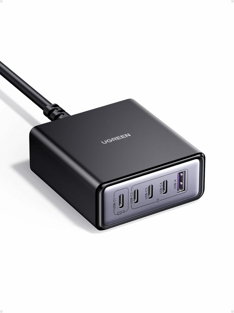 UGREEN USB C Ladegerät 65W GaN Netzteil 5-Port Desktop Ladestation 45W PPS Schnellladegerät Mehrfach kompatibel mit…