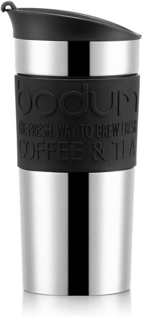 🤴 Bodum Bodumtravel Mug Thermobecher aus Edelstahl (Doppelwandig, Spülmaschinengeeignet, 0,35 liters) Schwarz 11068-