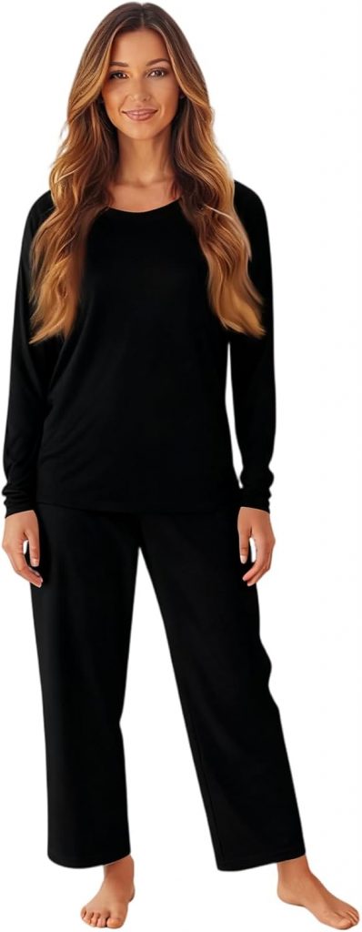 Schlafanzug-Damen-Herren-Lang-Loungewear-Set-Zweiteiliger-mit-Taschen-Pyjama-Sets-Schlafanzug-Familie-Nachtwäsche-Hausanzug-weiche-leichte-Nachtwäsche-Schlafanzüge-großen-Größen-für-Frauen-Männer19,99€