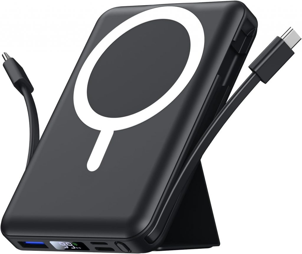 Azmuth Power Bank, für Magsafe Powerbank iPhone 10000mAh, Magnetische Power Bank Wireless Schnellladen mit LED…