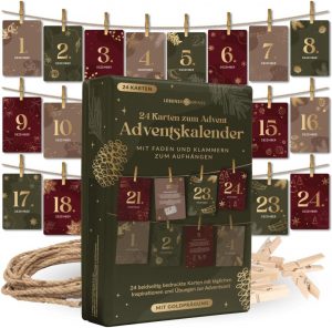 👑 Lebenskompass Adventskalender Karten Set Jahresunabh&auml;ngig &ndash; 24 Achtsamkeitskarten mit Clips & F&auml;den &ndash; Kreativer Selbstliebe Adventskalender zum Aufh&auml;ngen, f&uuml;r Achtsamkeit und Reflexion7,99&euro; statt 19,98&euro; - 61,00 % 🔥🚚 Verkauft von Lebenskompass und Versand durch Amazon87 Bewertungen: 4.6 / 5.0 ⭐️⭐️⭐️⭐️⭐️🛒 zu Amazon https://www.amazon.de/dp/B0D2HRFX9G/?tag=preisfehlerheute-21