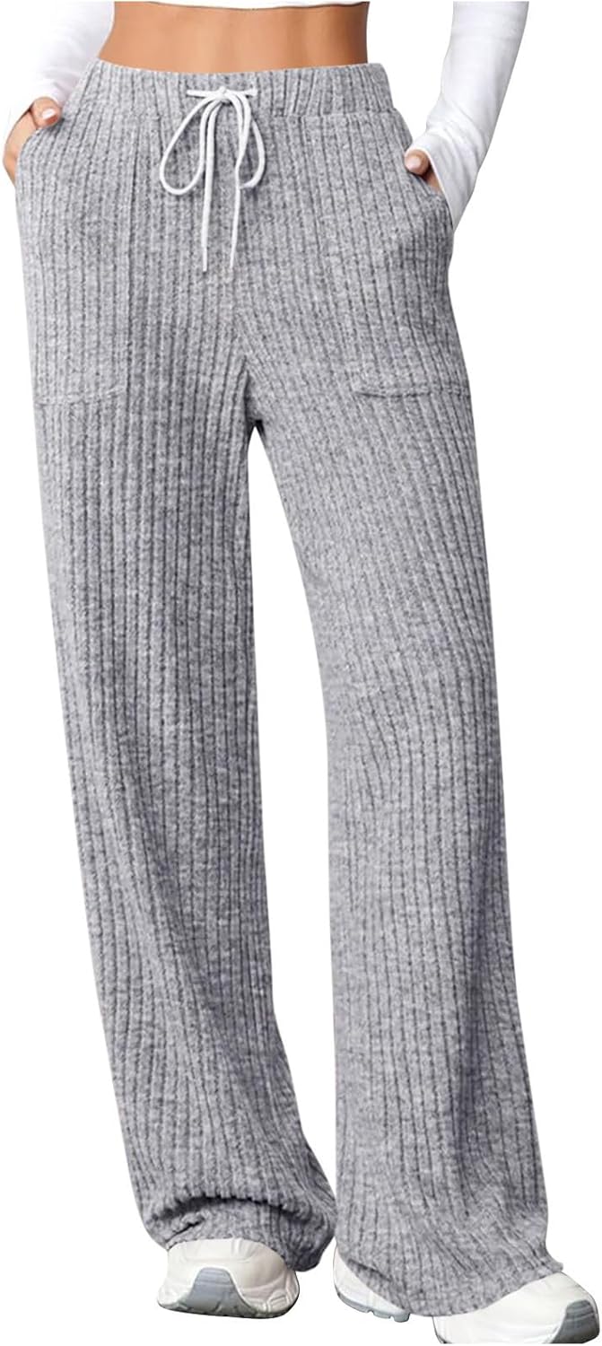 Ybing Sporthose Damen Lang Baggy Strick Gerippt Lounge Hose High Waist Weite Sporthosen mit Taschen und Kordelzug Casual Einfarbig Pyjamahose Bequem Freizeithosen Lose Sweathose Damenhose Laufhose12,99€ statt 25,98€➡️ https://www.amazon.de/dp/B0G4QVGK2Z/?tag=preisfehlerheute-21