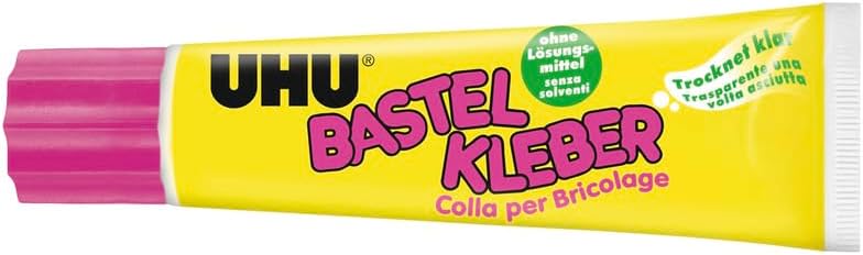 UHU Bastelkleber Standtube, Lösungsmittelfreier Weißleim zum Basteln und kreativen Gestalten, 90 g