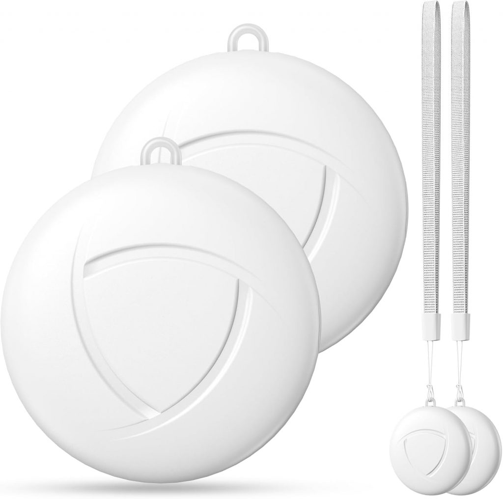 Air Tracker Tag 2er Pack Weiß – Smart Tag Kompatibel mit Apple Wo ist? (iOS NUR) mit Schutzhülle, Wasserdichter Gegenstandssucher,Bluetooth-Schlüsselfinder für Geldbörse,Gepäck,Austauschbare Batterie