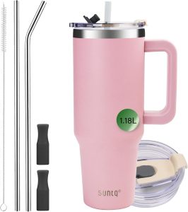 👑 SUNTQ 1180ml/40oz Tumbler mit Griff, Doppelwandige Vakuum Isolierte Wasserflasche mit Stroh und Deckel, Edelstahl Reise Kaffeebecher, Thermische Tasse für Getränke, Fit in Becherhalter(Rosa)10,67€ statt 23,19€ - 54,00 % 🔥🚚 Verkauft von SUNTQ-DE und Versand durch Amazon530 Bewertungen: 4.4 / 5.0 ⭐️⭐️⭐️⭐️🛒 zu Amazon https://www.amazon.de/dp/B0CGJ3G1HP/?th=1&%3Bpsc=1&%3Btag=preisfehlerheute-21&tag=preisfehlerheute-21