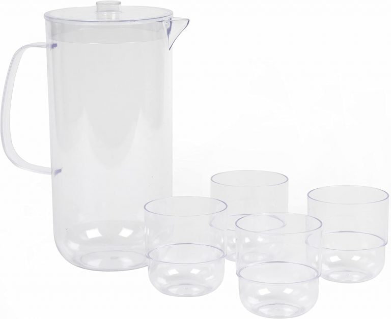 Cambridge CM07658GEU7 Fete 5-teiliges Gläser- und Kannenset - Stapelbares Design, Wasserkaraffe mit Deckel, BPA-freier Kunststoff, ideal für Partys, Vacatio, Ferienhäuser und Picknicks, klar8.60€ ➡️ https://www.amazon.de/dp/B09SBMLSSN/?tag=preisfehlerheute-21