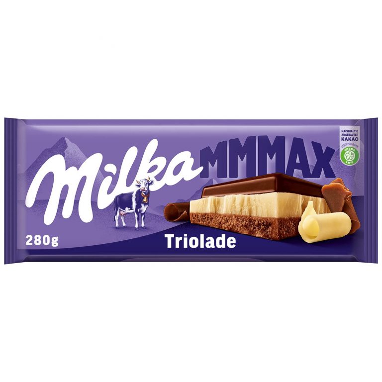 Milka Mmmax Triolade – Alpenmilch-Schokolade mit weißer und dunkler Schokolade – 280g3,49€ statt 4,99€➡️ https://www.amazon.de/dp/B077NC6RQ5/?tag=preisfehlerheute-21