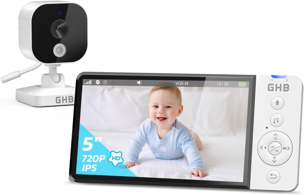 GHB Babyphone mit Kamera 5 Zoll HD 5000mAh IPS-Display VOX-Modus 4X Zoom Nachtsicht Temperaturanzeige Zwei-Wege-Audio 720P Nicht drehbar44,99€ statt 59,99€➡️ https://www.amazon.de/dp/B0FQJ88DJR/?tag=preisfehlerheute-21