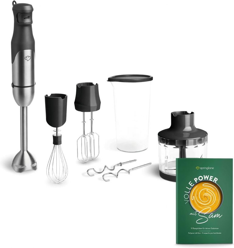 SPRINGLANE Edelstahl Stabmixer Set Sam 800 W, Pürierstab inkl. Pürierstab, Behälter mit Deckel, Zerkleinerer, Schneebesen, Rühr- & Knethaken, Aufbewahrungstasche42,42€ statt 49,90€➡️ https://www.amazon.de/dp/B08PPXK1SG/?tag=preisfehlerheute-21