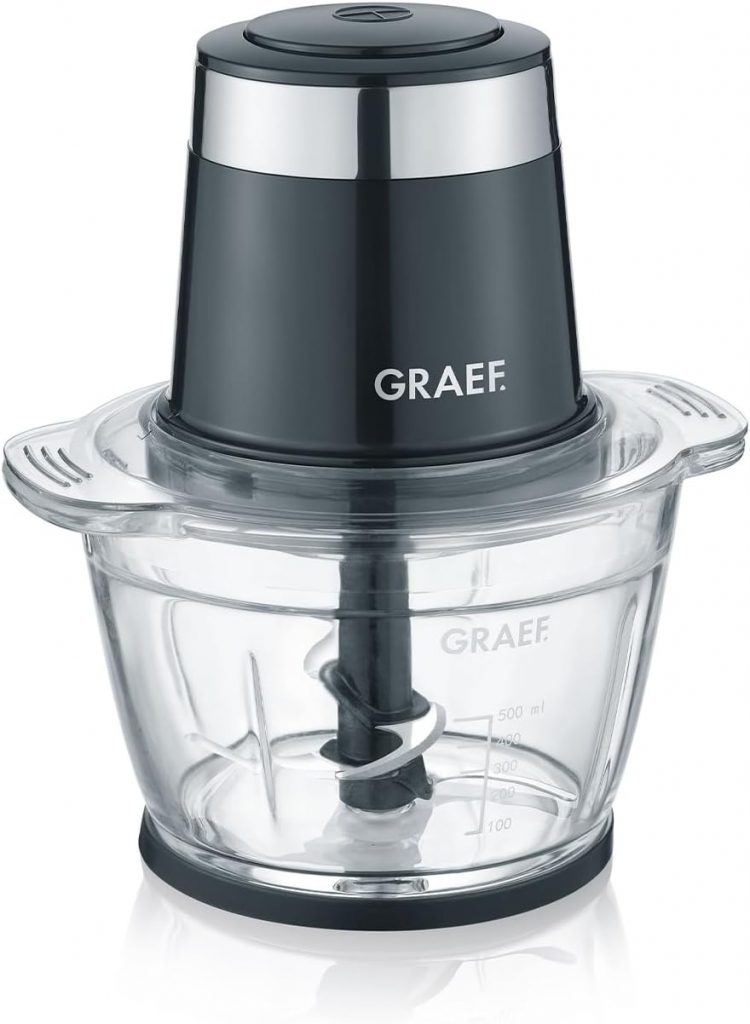 GRAEF Multi-Zerkleinerer CH502 Schwarz, Vierflügeliges Edelstahlmesser, Einhand-Pulse-Bedienung, Ideal zum Hacken von Obst, Gemüse – Multi-Zerkleinerer39,99€ statt 59,99€➡️ https://www.amazon.de/dp/B07MVHJ6JN/?tag=preisfehlerheute-21