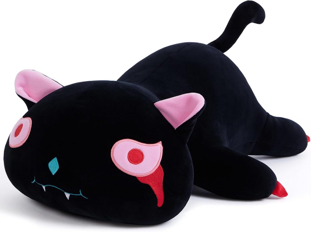 SNOWOLF Nette Katze Plüsch Umarmung Kissen Gefüllte Tiere Spielzeug, Kawaii Plüsch Spielzeug Super Soft Cartoon Wurf Kissen für Mädchen Jungen Brithday Geschenk (30cm, Schwarz)4.51€