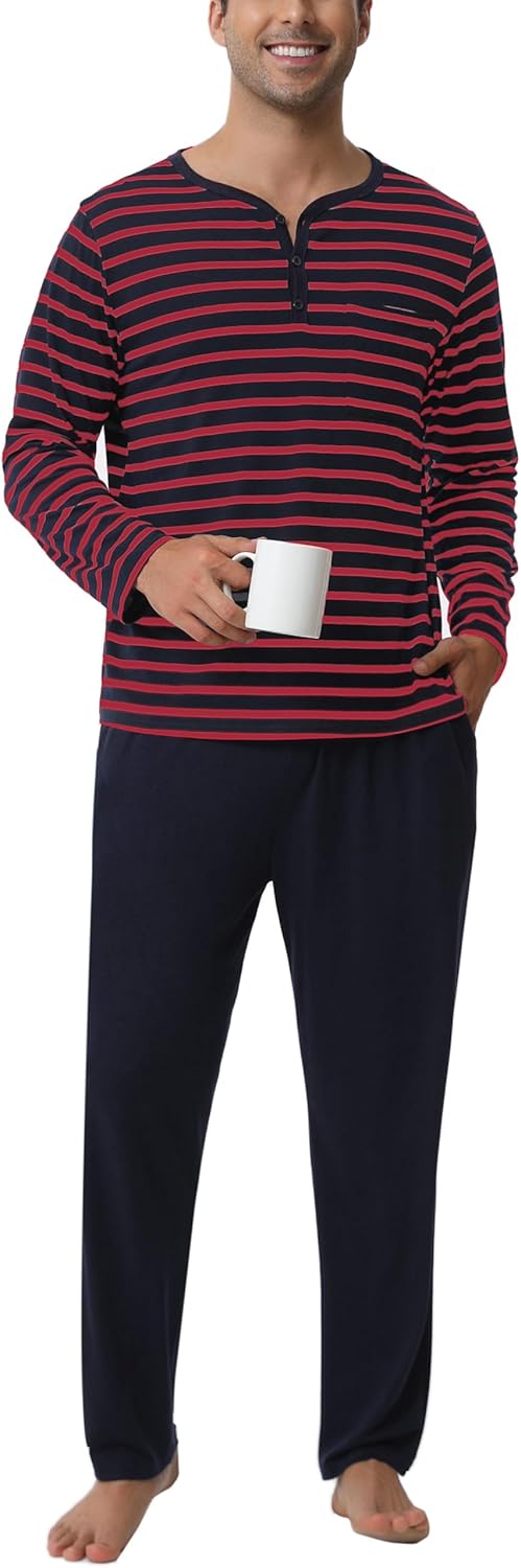 👑 Herren Schlafanzug Lang Baumwolle Pyjama Zweiteiliger Nightwear Set mit Knopfleiste Langarm Shirt Pyjamahose mit Tasche20,05€ statt 29,99€ - 34,00 % 🔥🚚 Verkauft von Yukiuiny und Versand durch Amazon402 Bewertungen: 4.5 / 5.0 ⭐️⭐️⭐️⭐️⭐️🛒 zu Amazon https://www.amazon.de/dp/B0DDSC3QTX/?amp%3Btag=preisfehlerheute-21&amp%3Bth=1&amp%3Bpsc=1&tag=preisfehlerheute-21
