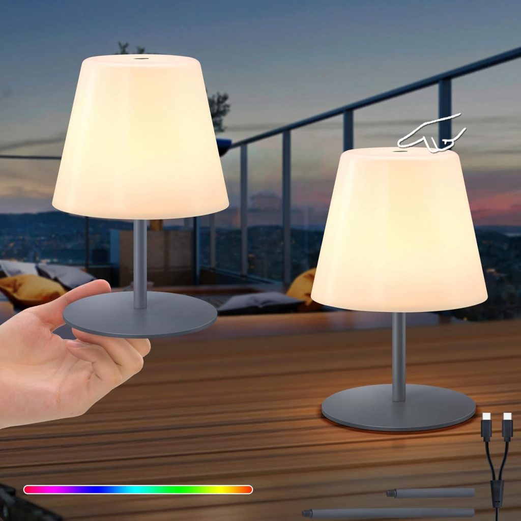 RWWR 2er Set Tischlampe kabellos LED Akku Mini Kleine 8 Farben USB-C aufladbar Tischleuchte Outdoor/Indoor für Wohnzimmer Balkon Patio Terrasse (Grau, Touch-Schalter)24,69€ statt 43,99€➡️ https://www.amazon.de/dp/B0CYKHX5P1/?tag=preisfehlerheute-21
