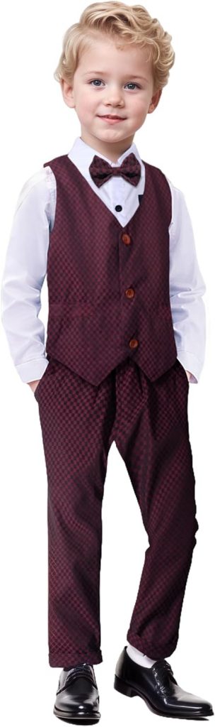 Yilaku Jungen Anzug Kinder Formeller Anzug Sets Jungen Outfit für Hochzeit Weihnachten Festival 2-7 Jahre
