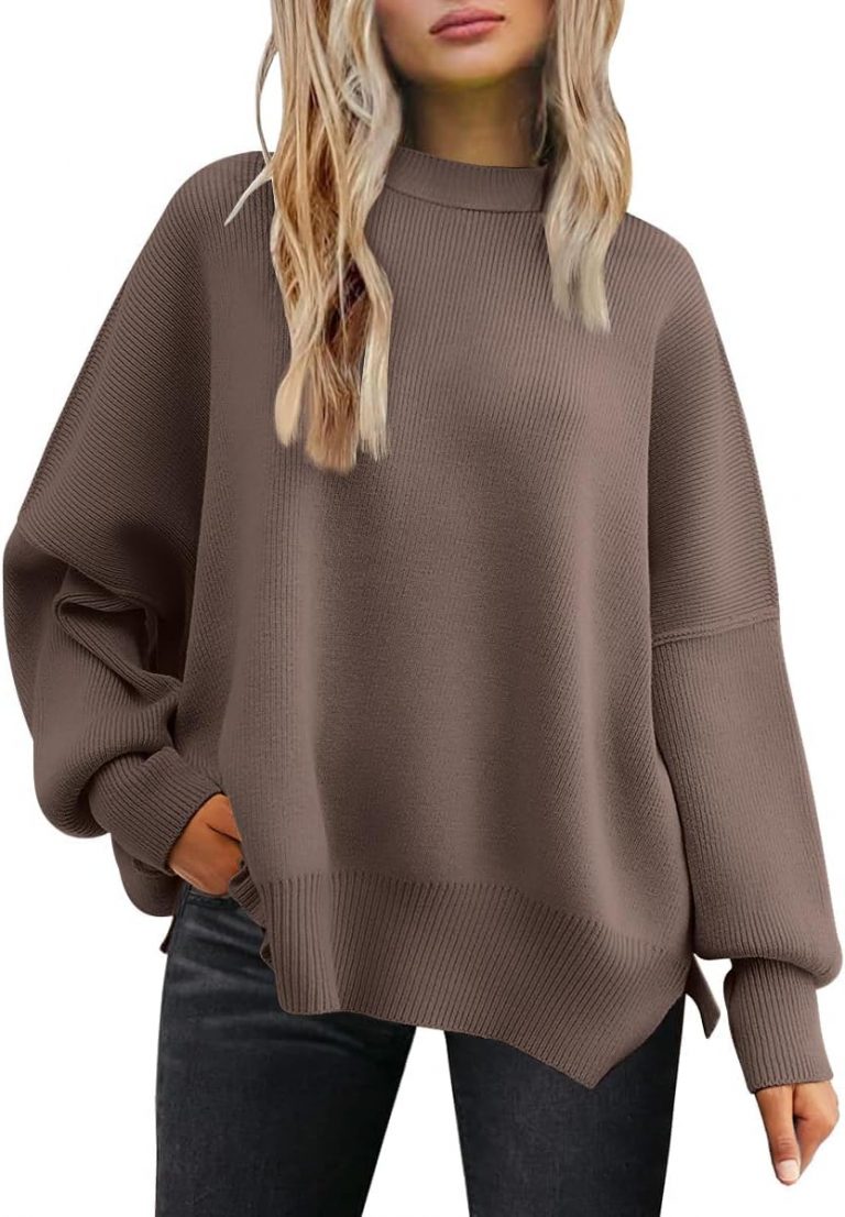 Tincini Pullover Damen Strickpullover Winter Rundhals Pulli Herbst Lose Sweatshirt Warm Fledermaus Langarmshirt aus Strick Seitlichem Schlitz Oberteile (Muskatnuss, S)17.97€ ➡️ https://www.amazon.de/dp/B0D5M3HC1C/?tag=preisfehlerheute-21