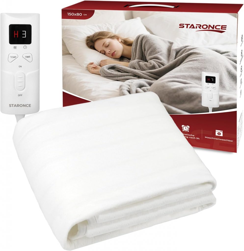 staronce Heizdecke 150×80 cm, Heizunterbett, Wärmeunterbett mit 10 Heizstufen, Abschaltautomatik…