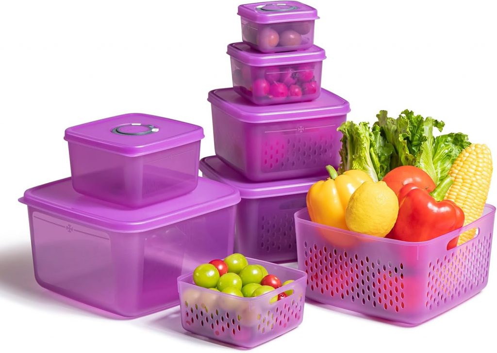 ANJUKE Frischhaltedosen Obst Gemüse mit Deckel Sieb, Vorratsdosen 6PCS 0.2L-3.7L, BPA frei, Frischhalteboxen dicht trennbar, Kühlschrank Organizer Set, Salat Beeren Aufbewahrung – lila10.99€ 🏷️ Coupon anwenden➡️ https://www.amazon.de/dp/B0DN14KFWC/?tag=preisfehlerheute-21