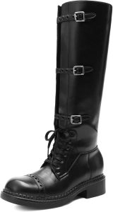 DREAM PAIRS Damen Kniehohe Stiefel mit Schnürung, Blockabsatz & Reißverschluss, Modischer Biker-Stil, Komfortabel für Herbst & Winter,Size 38,Schwarz,DWUMKB251229,75€ statt 59,99€➡️ https://www.amazon.de/dp/B0F7QTCG26/?tag=preisfehlerheute-21