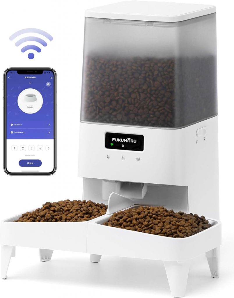 FUKUMARU Futterautomat Katze, 5L Katzen Futterautomat WiFi mit Doppelnapf, Automatischer Futterspender Katze mit Maßgeschneidert Zeitplan, Akkubetrieben & Kabelgebundene Elektrik, Weiß Groß38,51€ statt 78,00€➡️ https://www.amazon.de/dp/B0D12KHTYJ/?tag=preisfehlerheute-21