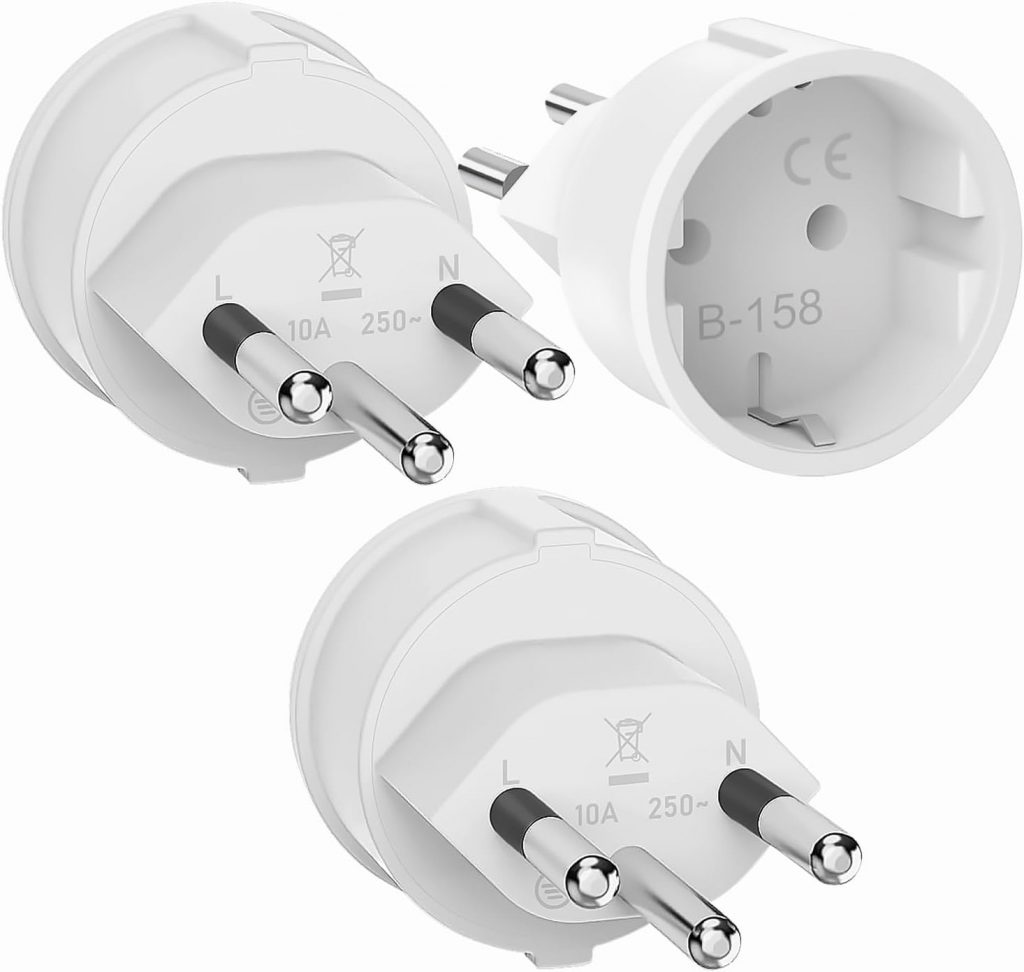 3 Stück Schweiz Reiseadapter, Adapter Steckdose Schweiz Deutschland, EU auf Schweizer Steckdosenadapter, Steckdosenadapter Schweizer,Typ J Schweizer Reisestecker für Malediven, Ruanda, Liechtenstein