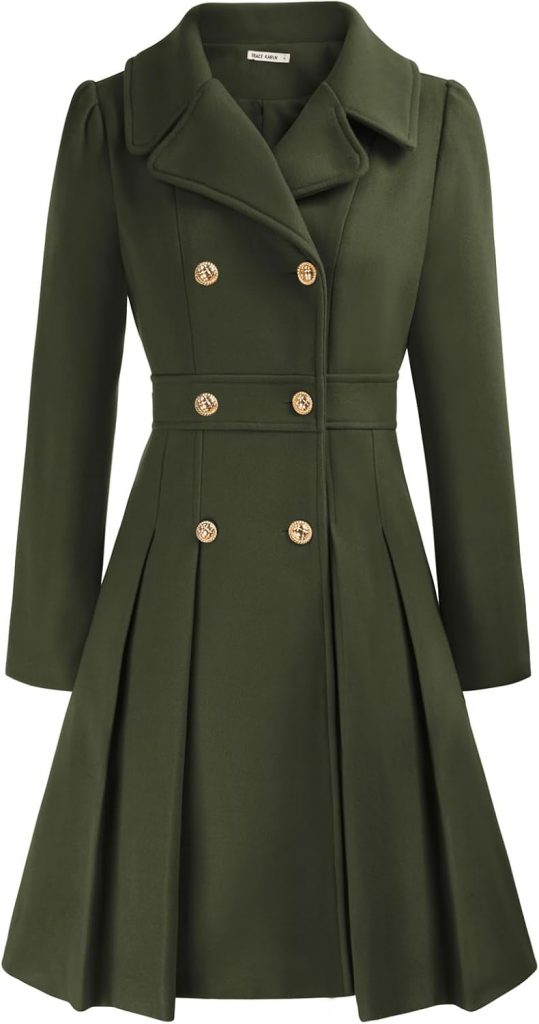 GRACE KARIN Damen Revers Mantel Wintermantel einfarbig Warm Jacke Doppelknopf Langarm Mantel Wintercoat casual style…