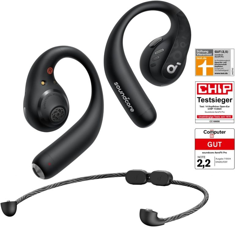 👑 soundcore by Anker Open-Ear Kopfhörer AeroFit Pro, 46h Akku, Intensiver Sound LDAC, Ultra leicht, Bequem, Ergonomisches Design, Bluetooth 5.3, IPX5 Wasserschutz, App, Kabellos85,99€ statt 149,99€ - 43,00 % 🔥🚚 Verkauft durch Amazon und Versand durch Amazon1,554 Bewertungen: 4.2 / 5.0 ⭐️⭐️⭐️⭐️🛒 zu Amazon https://www.amazon.de/dp/B0CCRSQG8K/?amp%3Btag=preisfehlerheute-21&amp%3Bth=1&amp%3Bpsc=1&tag=preisfehlerheute-21
