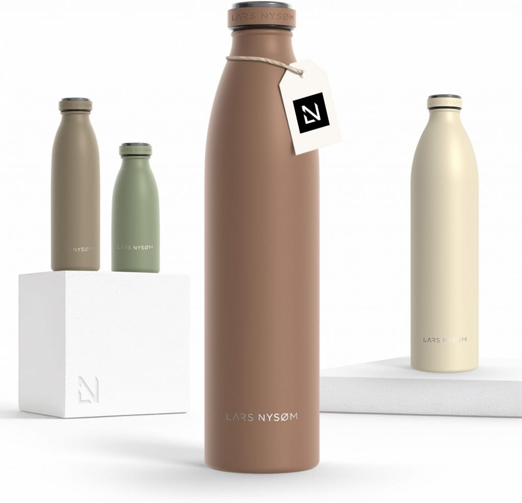 LARS NYSØM Edelstahl Trinkflasche 350ml, 500ml, 750ml, 1L, 1 5 liter | Thermosflasche Kohlensäure geeignet | Auslaufsichere Wasserflasche für Sport, Outdoor, Schule (Mocha Brown, 1000ml)29,74€ statt 43,69€➡️ https://www.amazon.de/dp/B08F5J9243/?tag=preisfehlerheute-21