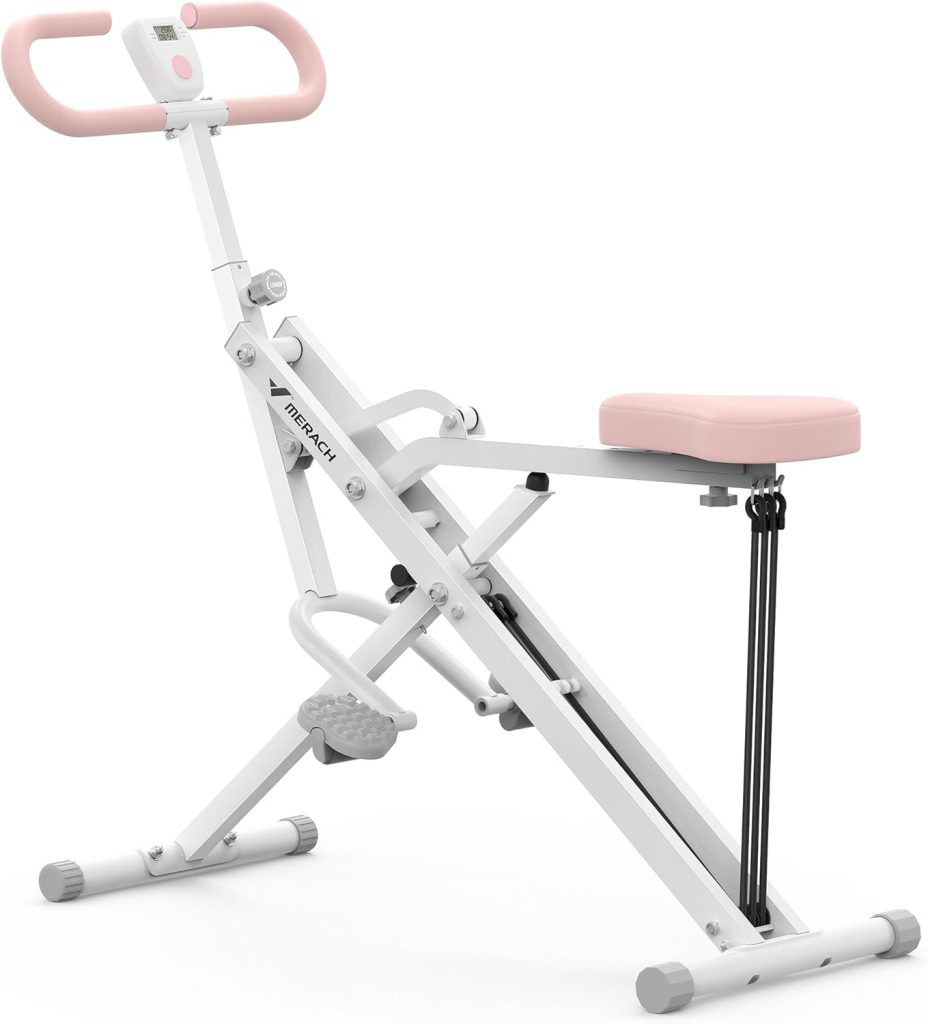 👑 MERACH 2 IN 1 Kniebeugen Rudergerät Faltbare Kniebeugenmaschine, Glute Machine für den Gesäß, Bein und Core Training, 10Min Aufbau für Zuhause und Fitnessstudio, Max 160 KG