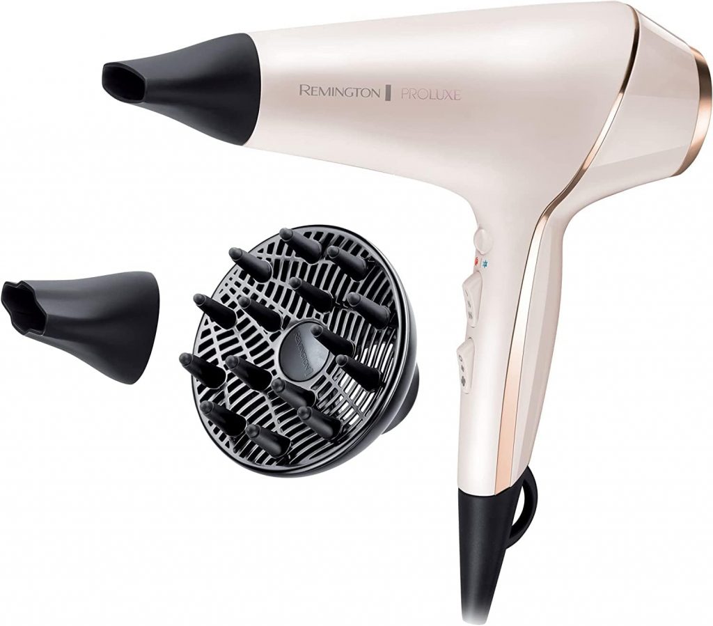 Remington Haartrockner Profi Ionen PROluxe (2400W, 150km/h, 3 Stylingaufsätze, OPTIheat-Technologie für lang anhaltende Styling-Ergebnisse, Ionenpflege – Anti Frizz, langlebiger AC-Motor) AC9