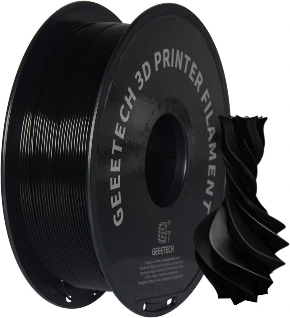 🤴 GEEETECH PETG Filament 1,75 mm schwarz 1 kg Spool für 3D-Drucker
