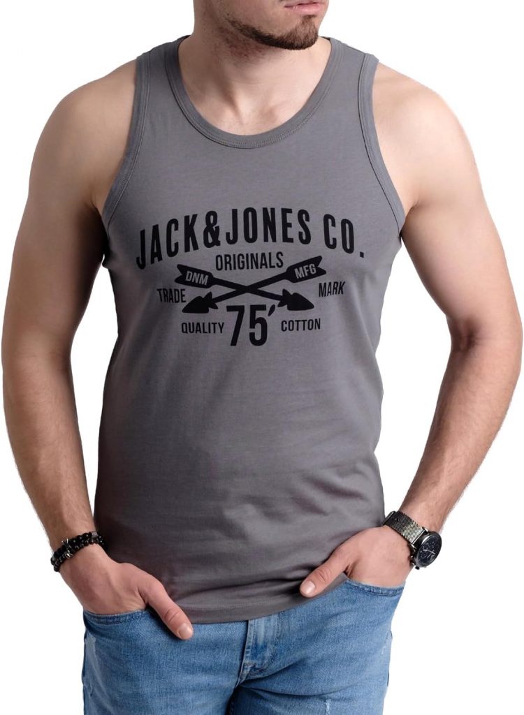 🤴 JACK & JONES Herren Tank-Tops Vielfältige Prints | Schmale Passform und atmungsaktive Baumwolle