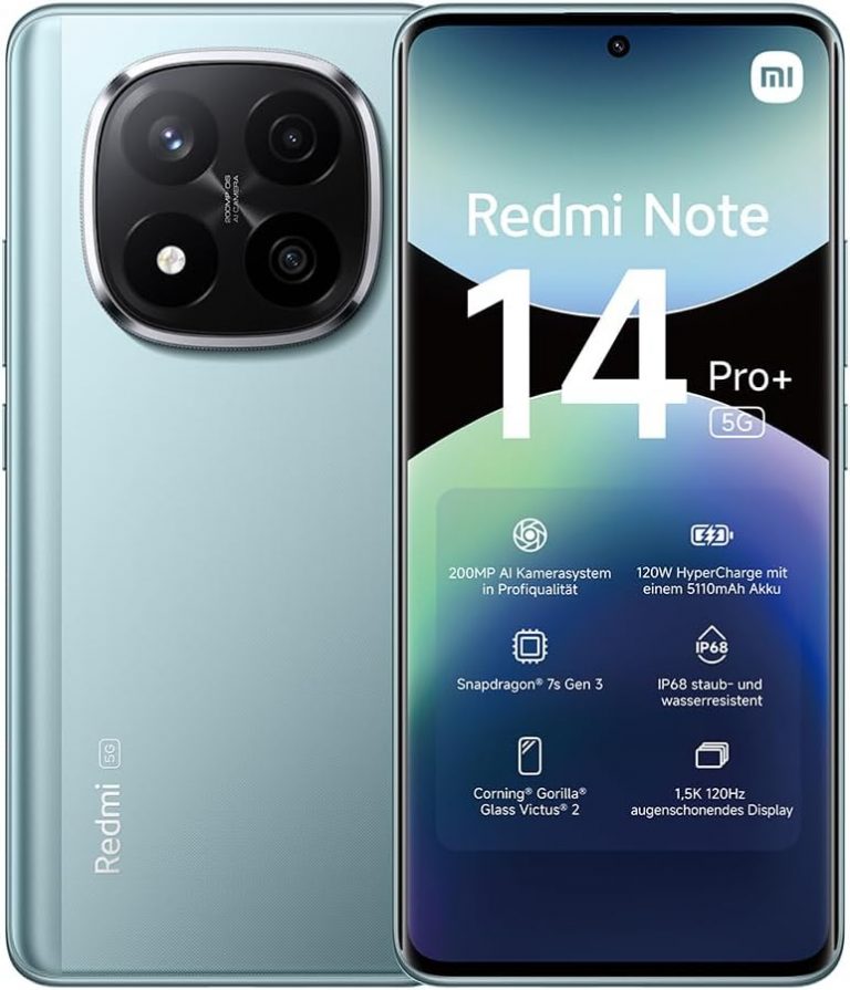 XIAOMI Redmi Note 14 Pro+ 5G Smartphone, 8 + 256GB, Blue, 200MP professionelle AI-Kamera, IP68, 120W HyperCharge, AI-Funktionen (kein Ladegerät enthalten)349,90€ statt 499,90€➡️ https://www.amazon.de/dp/B0DKP5WCKP/?tag=preisfehlerheute-21