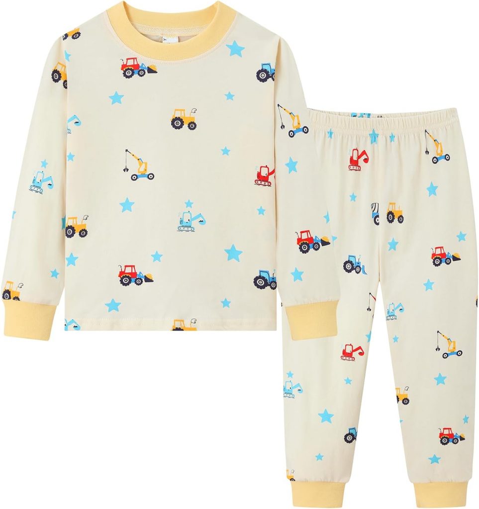 Dinopjs Jungen Schlafanzug Lange Ärmel & Hose Bequemer Junge Pyjama-Set aus Baumwoll Allover Druck Cartoon-Muster Traktor Kran Bulldozer Pyjamaset für Kinder, Beige Gelb5.99€ 🏷️ Coupon anwenden➡️ https://www.amazon.de/dp/B0FH55VY6L/?tag=preisfehlerheute-21