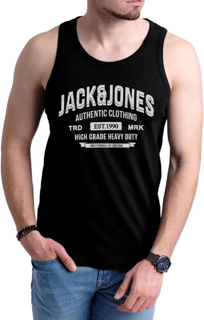 JACK & JONES Herren Tank-Tops Vielfältige Prints Schmale Passform und atmungsaktive Baumwolle