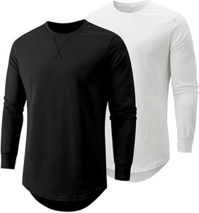 Wayleb Herren Shaped Long Tee T-Shirt Baumwolle Rundhals Longshirt Leicht Langarmshirt Casual Longline Longsleeve Dünn Pullover T Shirts Einfarbige Oberteile, Schwarz Weiß Dunkles Heidegrau L9.99€ ➡️ https://www.amazon.de/dp/B0DF7CLSP9/?tag=preisfehlerheute-21