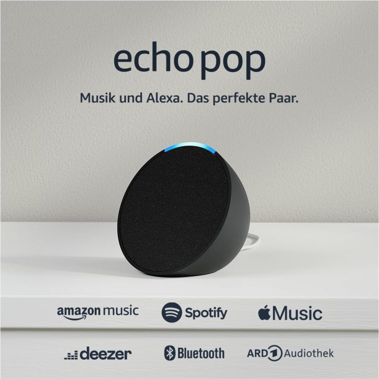Echo Pop (Neueste Generation) Kompakter und smarter Bluetooth-Lautsprecher mit vollem Klang und Alexa Anthrazit
