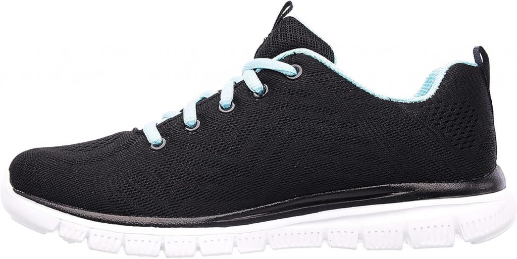 Skechers Damen Graceful Get Connected Sneaker,Black Mesh White Trim, 36.5 EU