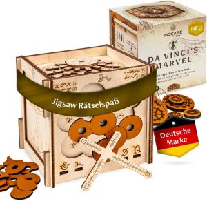 INSCAPE Da Vinci&acute;s Marvel - R&auml;tselbox Holz - Puzzle Box - Escape Room Spiel Erwachsene und Kinder - Knobelspiele f&uuml;r Erwachsene - 3D Holzpuzzle - Cluebox - Denkspiele - Jigsaw Puzzle38,32&euro; statt 47,90&euro;➡️ https://www.amazon.de/dp/B0CSG1VSXK/?tag=preisfehlerheute-21