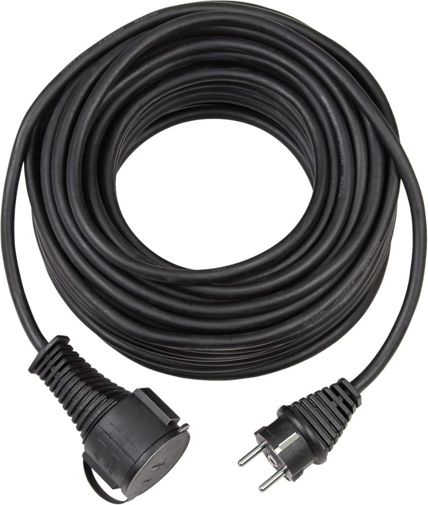 🤴 Brennenstuhl Qualitäts-Gummi-Verlängerungskabel 10m (IP44, Kabel für außen) schwarz