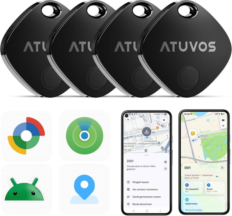 👑 ATUVOS Air Tag Pro Smart Tags Tracker für Android & iOS, Neu Dual-System Schlüsselfinder kompatibel mit Google Mein Gerät finden or Apple Wo ist? App, Smarttag Key Finder für Gepäck, Koffer, 4er Pack.29,99€ statt 39,99€ - 26,00 % 🔥🚚 Verkauft von FreshVoco und Versand durch Amazon621 Bewertungen: 4.1 / 5.0 ⭐️⭐️⭐️⭐️🛒 zu Amazon https://www.amazon.de/dp/B0FC6BNFCS/?amp%3Btag=preisfehlerheute-21&amp%3Bth=1&amp%3Bpsc=1&tag=preisfehlerheute-21