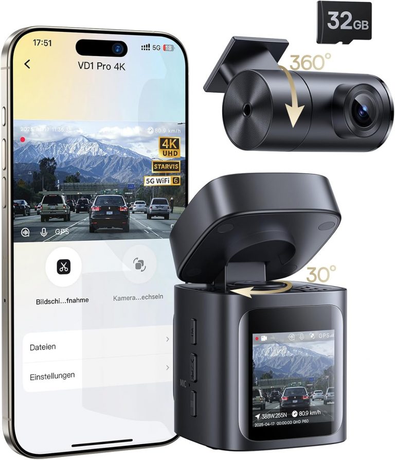 👑 Baseus VD1 Pro Dashcam Auto Vorne Hinten 4K+1080P, Solar-Dashcam mit 14-Tägiger Batterie-Standby-Parkmodus, Dash Camera Auto mit Akku, STARVIS Nachtsicht, 5GHz WLAN, GPS, 32GB Karte119,99€ statt 169,99€ - 30,00 % 🔥🚚 Verkauft von Baseus Brand Store und Versand durch Amazon130 Bewertungen: 4.2 / 5.0 ⭐️⭐️⭐️⭐️🛒 zu Amazon https://www.amazon.de/dp/B0FV8RRTC1/?amp%3Btag=preisfehlerheute-21&tag=preisfehlerheute-21