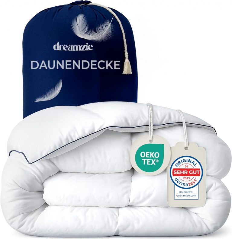 Dreamzie Daunendecke 135x200 Daunen Bettdecke - Warm Winterdecke Daunendecke 450gsm - Komfort Bettdecke 135x200 cm - Bettdecken Daunen & Federn - Zertifiziert für Tierwohl62,04€ statt 72,99€➡️ https://www.amazon.de/dp/B0F4X3GPLR/?tag=preisfehlerheute-21