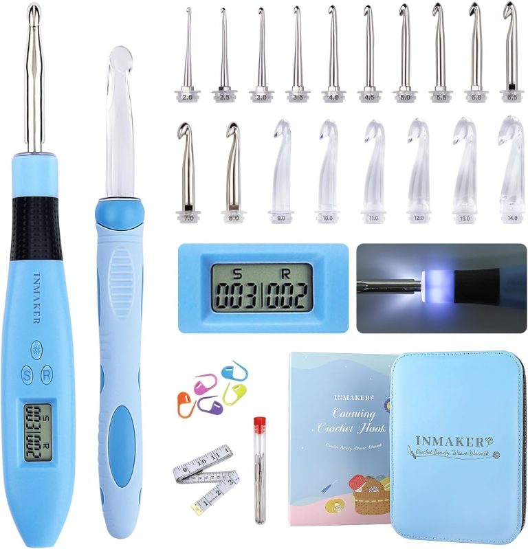 INMAKER Led Häkelnadel Set mit Zähler, 18in1 leuchtende Häkelnadel Ergonomisch, Geschenke für Strickliebhaber33,99€ statt 39,99€➡️ https://www.amazon.de/dp/B0CNVS91YD/?tag=preisfehlerheute-21