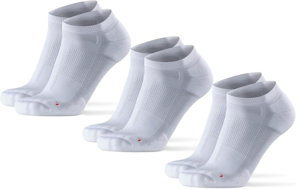 🤴 DANISH ENDURANCE Kurze Laufsocken, 3 & 5 Paar Sportsocken, Leichte Kompression, Atmungsaktiv & Gepolstert, Schwei&szlig;ableitend, Unisex, f&uuml;r Damen & Herren