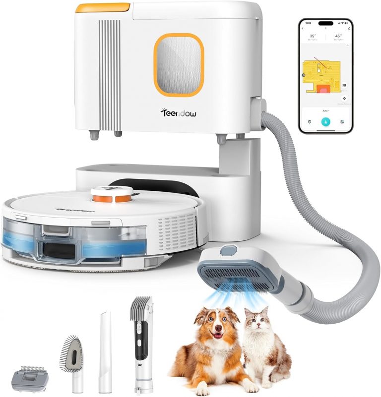 Teendow D20S Max+ Saugroboter mit Wischfunktion und Selbstreinigung, 8000Pa Starke Saugleistung, mit automatischer Absaugstation & Tierpflege-Zubehör, LiDAR-Navigation, App- & Sprachsteuerung177,49€ statt 359,99€➡️ https://www.amazon.de/dp/B0FF99BKSK/?tag=preisfehlerheute-21