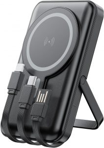MagSafe Powerbank 10000 mAh mit Ständer, Magnetische Powerbank (3 integrierte Kabel), 15 W/22,5 W kabellose/kabelgebundene Powerbank, MagSafe Powerbank für iPhone 17/16/15/14/13/12/Pro/Pro Max14,99€ statt 29,99€➡️ https://www.amazon.de/dp/B0F8QQZRRC/?tag=preisfehlerheute-21