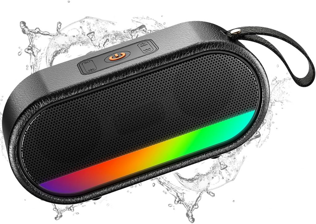 Bluetooth Lautsprecher mit Licht, Tragbarer Musikbox Bluetooth 5.3 Box mit IPX6 Wasserdicht, 10h Akku, Bass Boost Freisprechen TWS Paarung, Soundbox für Outdoor/Party/Reisen, Schwarz💰 nur 14,99 Verkauft von yaolaneuu und 314
