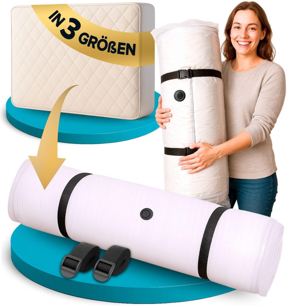 FiRiO Vakuumbeutel für Matratzen bis 200x100cm (Beutelgröße: 240x130cm) I Matratzen Vakuumbeutel für Schaumstoff-, Gel- & Latexmatratzen I Mattress Vacuum Bag I Vakuumbeutel Matratze vakuumieren